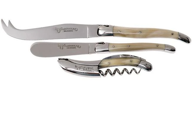 Laguiole En Aubrac Wine-/cheese Set 3-piece Horn, SFV99PCIH 1 Laguiole En Aubrac Wine-/cheese Set 3-piece Horn, SFV99PCIH