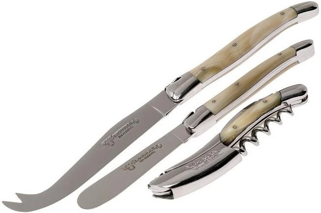 Laguiole En Aubrac Wine-/cheese Set 3-piece Horn, SFV99PCIH 2 Laguiole En Aubrac Wine-/cheese Set 3-piece Horn, SFV99PCIH - Image 2