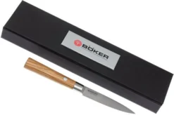 Böker Damast Olive 10 Cm Paring Knife, 130430DAM -Kitchen Knife Shop BO130430DAM 06 boker damast olive bo130430dam 06