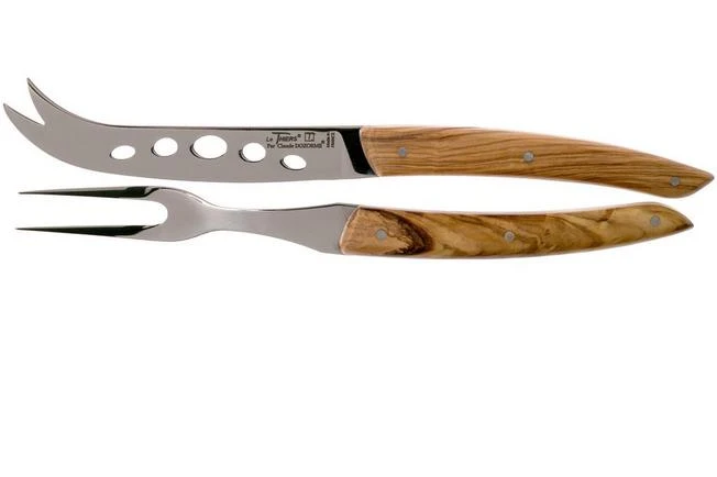 Claude Dozorme Cheese Knife Set Soft Cheese, Olive Wood 2 Claude Dozorme Cheese Knife Set Soft Cheese, Olive Wood - Image 2