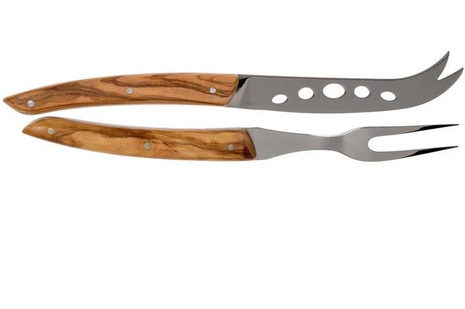 Claude Dozorme Cheese Knife Set Soft Cheese, Olive Wood 3 Claude Dozorme Cheese Knife Set Soft Cheese, Olive Wood - Image 3
