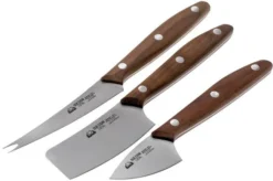 Due Cigni 1896, 2C1018NO 3-piece Cheese Knife Set, Walnut Wood -Kitchen Knife Shop DG2C1018NO 03 due signi 1896