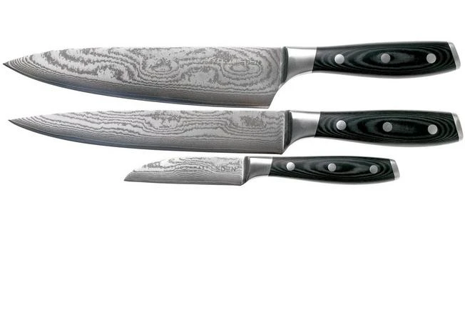 Eden Classic Damast 2030-S01, 3-piece Knife Set 1 Eden Classic Damast 2030-S01, 3-piece Knife Set