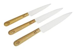 Nontron Traditional Set Of 3 Kitchen Knives, T3OFRBU 3-piece Knife Set -Kitchen Knife Shop NNT3OFRBU 03 nontron