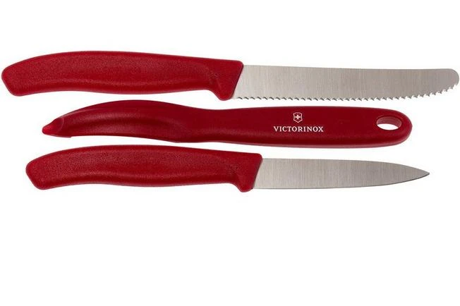 Victorinox SwissClassic Vegetable Knives In Red, Set Of 3, 6.7111.31 2 Victorinox SwissClassic Vegetable Knives In Red, Set Of 3, 6.7111.31 - Image 2