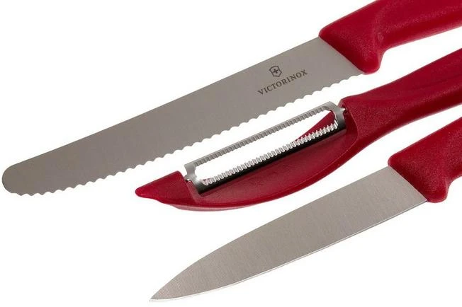 Victorinox SwissClassic Vegetable Knives In Red, Set Of 3, 6.7111.31 3 Victorinox SwissClassic Vegetable Knives In Red, Set Of 3, 6.7111.31 - Image 3