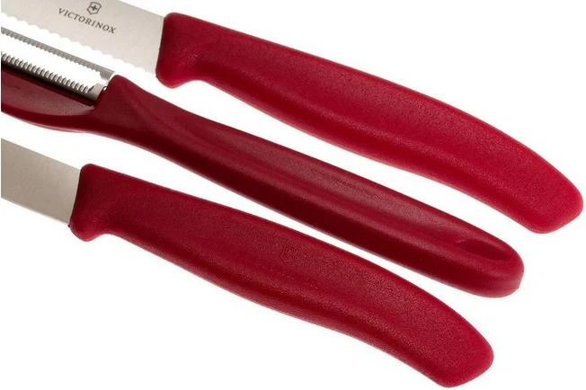 Victorinox SwissClassic Vegetable Knives In Red, Set Of 3, 6.7111.31 4 Victorinox SwissClassic Vegetable Knives In Red, Set Of 3, 6.7111.31 - Image 4